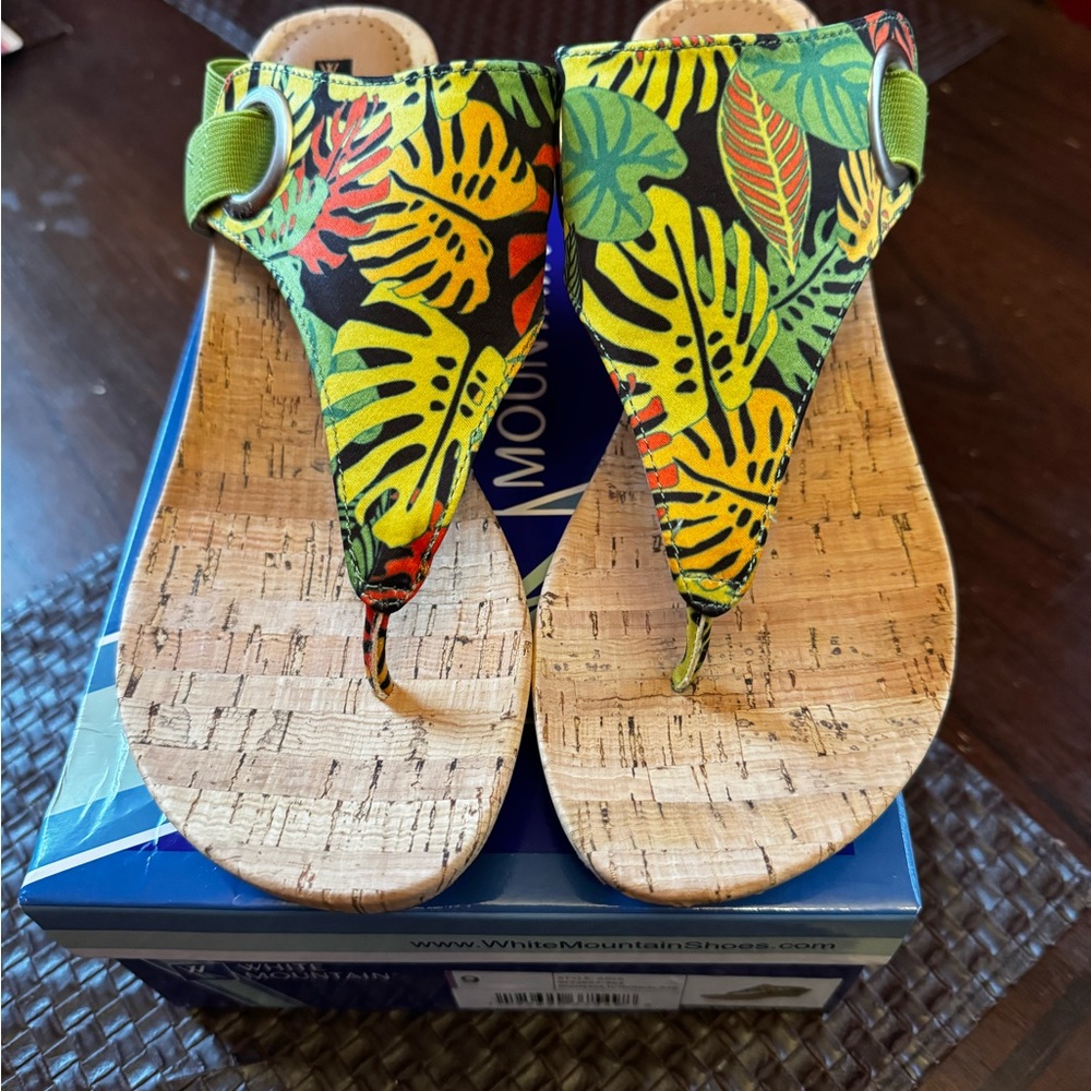 White Mountain tropical cork sandals
